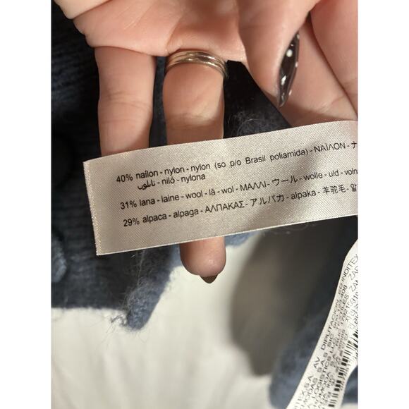 Zara Sweater Cardigan M Wool Alpaca Blend Old Money Quiet Luxury Preppy Balloon - Picture 6 of 8